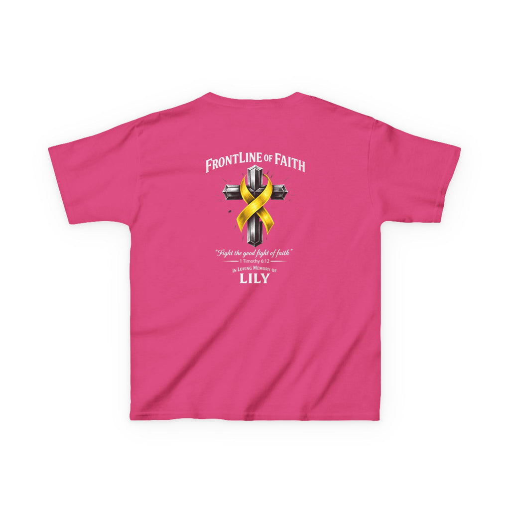 Kids Tee — "Frontline of Faith" Yellow Ribbon Lily Tribute Shirt