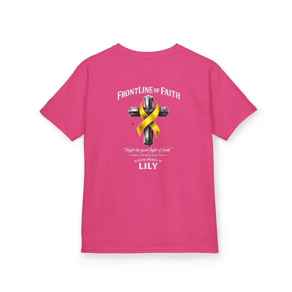 Kids Tee — "Frontline of Faith" Yellow Ribbon Lily Tribute Shirt