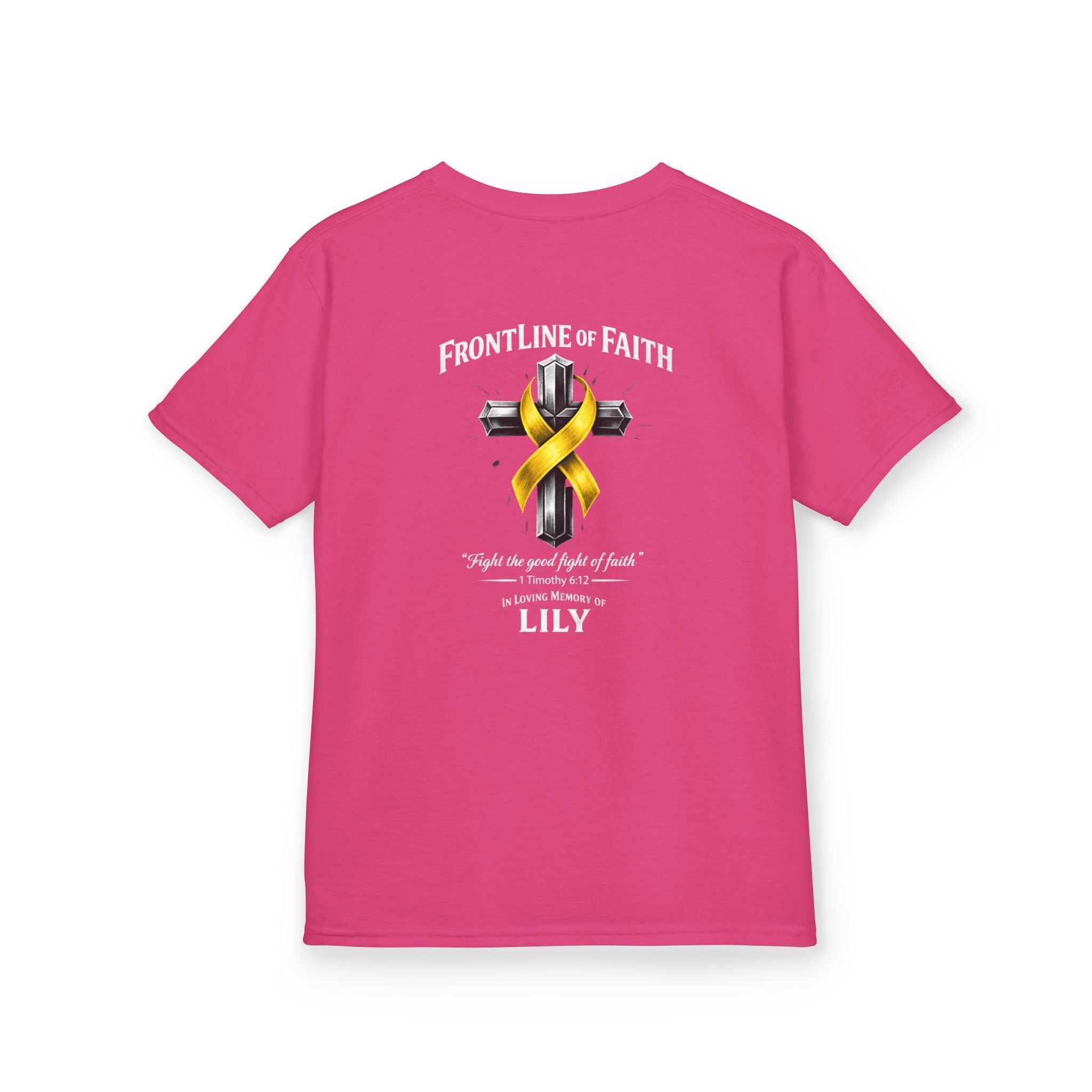 Kids Tee — "Frontline of Faith" Yellow Ribbon Lily Tribute Shirt