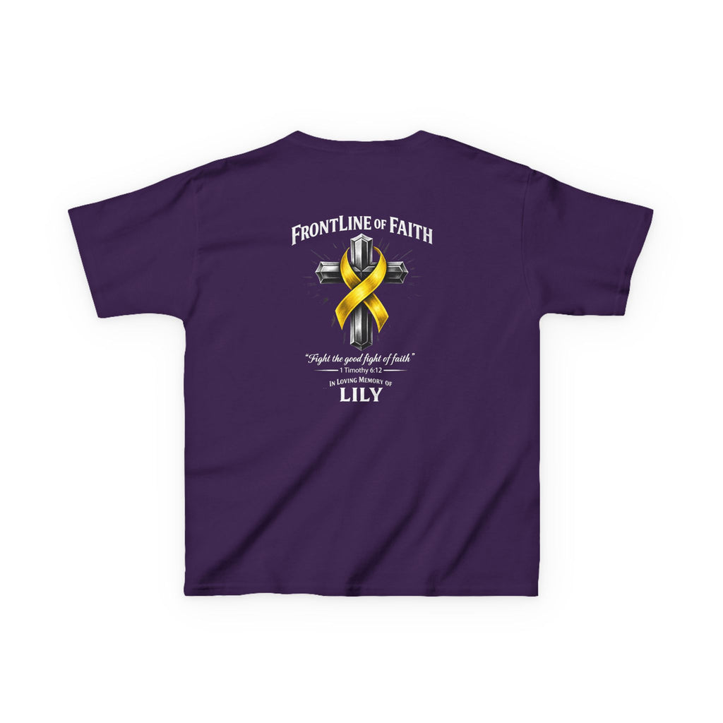 Kids Tee — "Frontline of Faith" Yellow Ribbon Lily Tribute Shirt